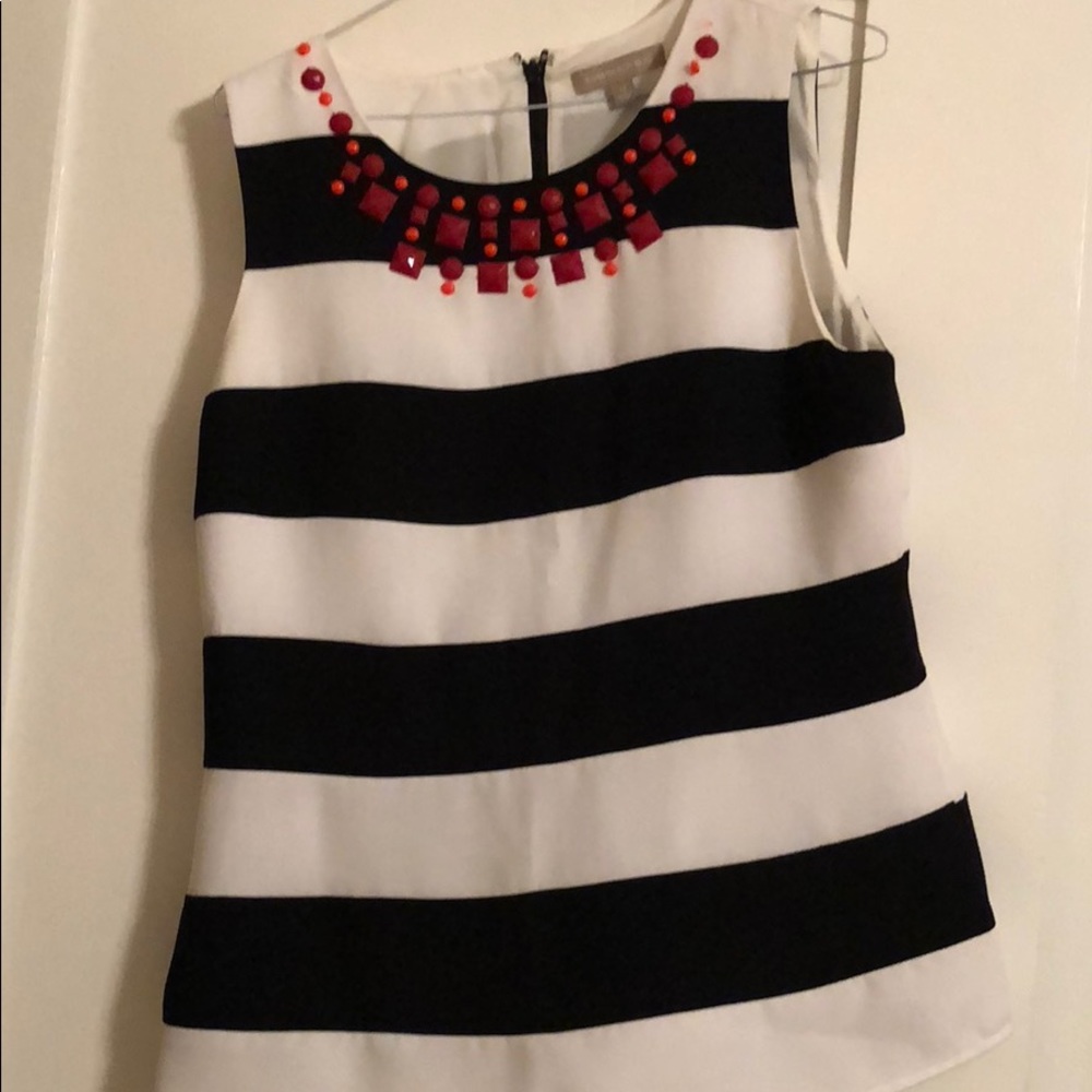 Striped top with beads!